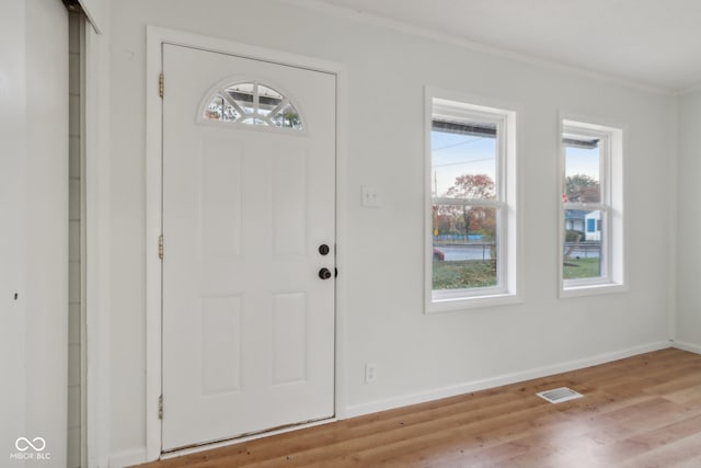 foyer entrance featuring light hardwood / wood-style floors