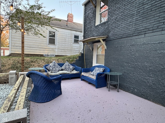 view of patio / terrace with an outdoor living space