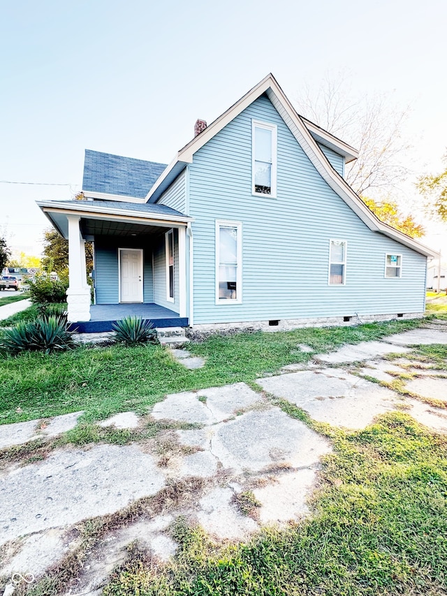 exterior space featuring covered porch