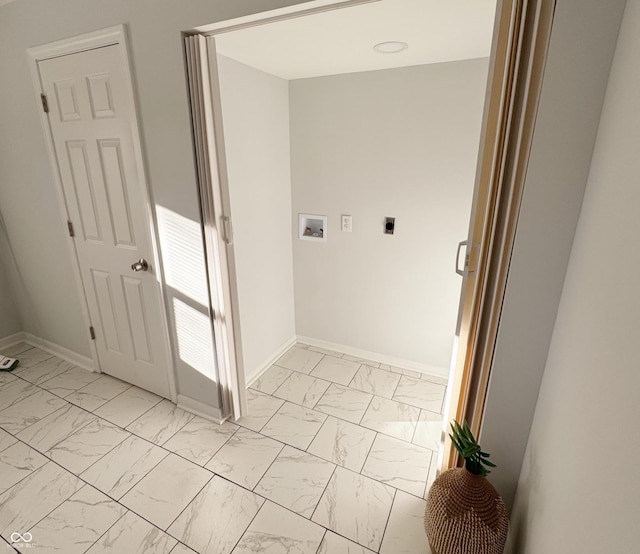 washroom featuring electric dryer hookup and hookup for a washing machine