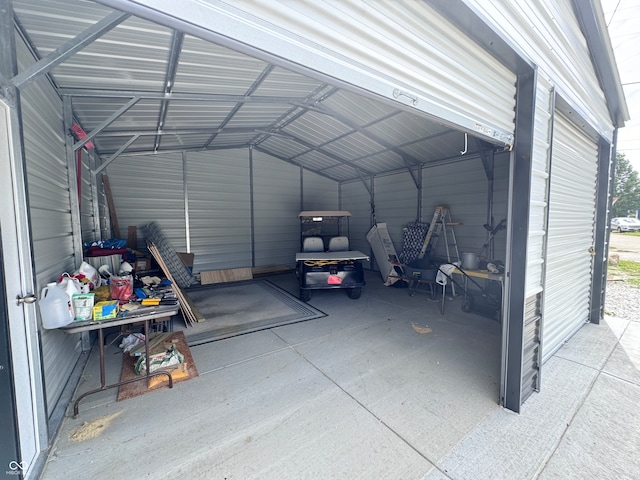 garage with a carport