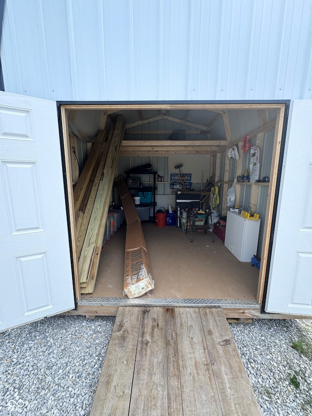 view of garage