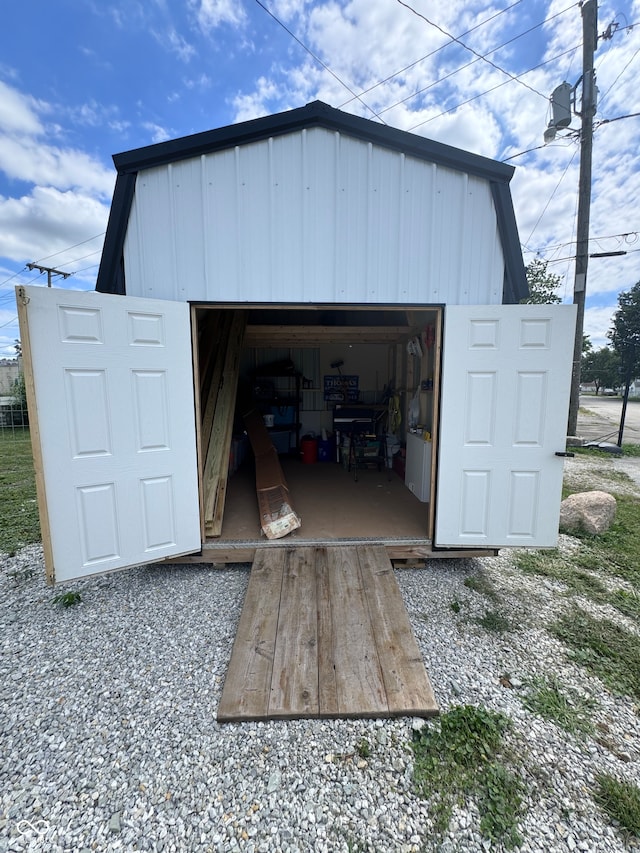 view of garage