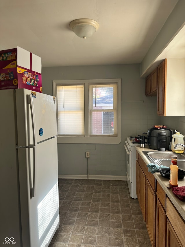 kitchen with white appliances