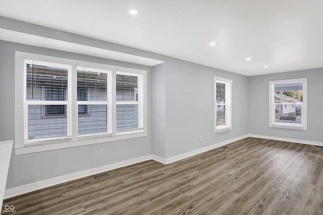 empty room featuring wood-type flooring