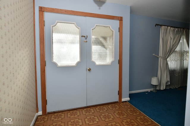 doorway featuring french doors