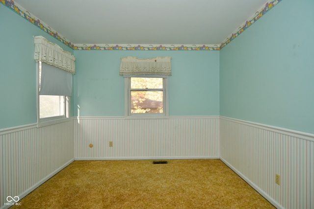 view of carpeted spare room