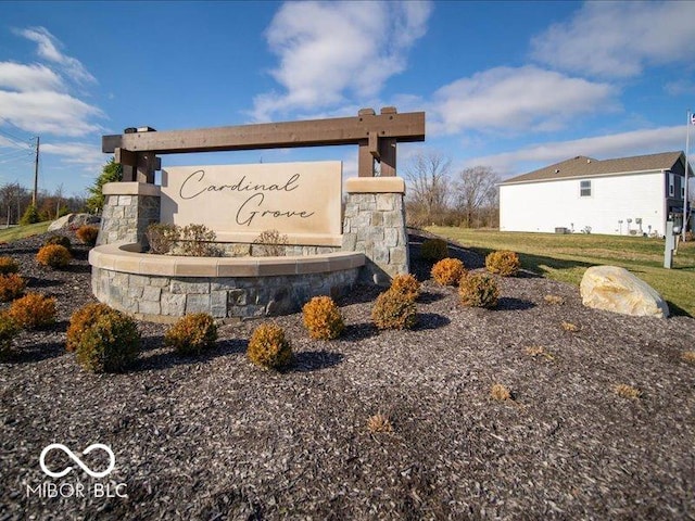 view of community sign