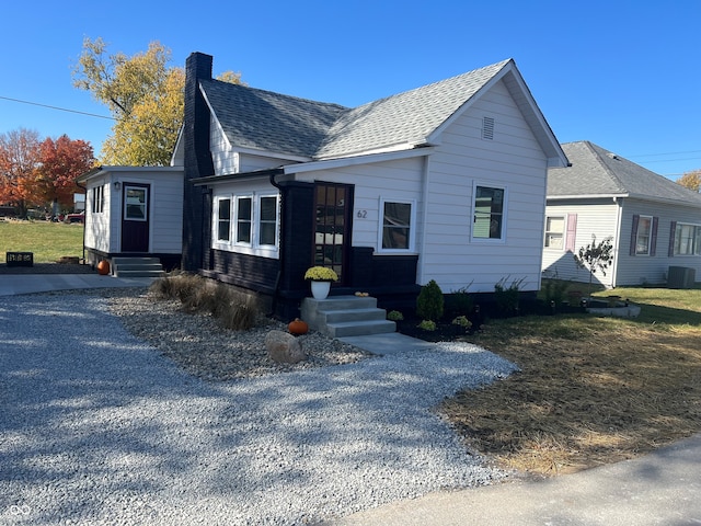 view of front of house featuring central AC