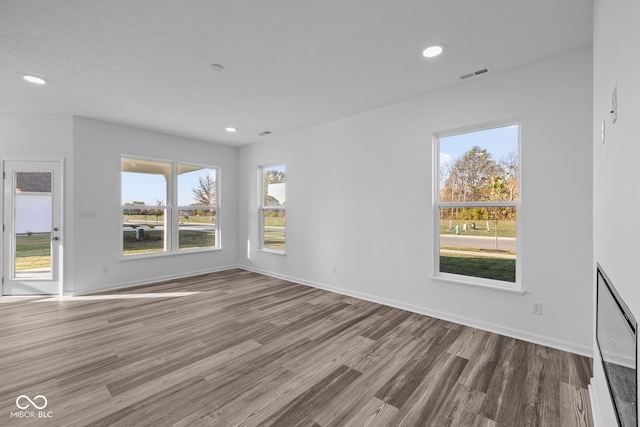 interior space with hardwood / wood-style flooring