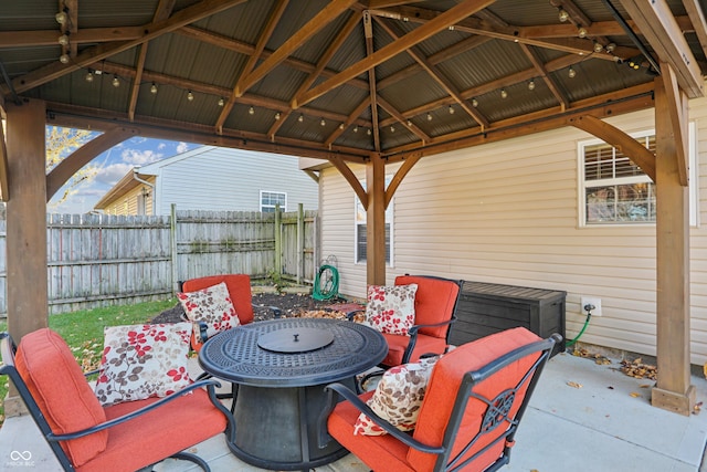 view of patio / terrace featuring a gazebo