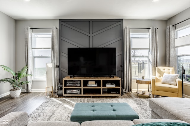 living room featuring hardwood / wood-style floors