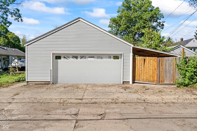 view of garage