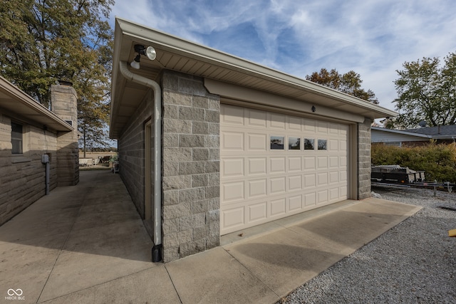 view of garage