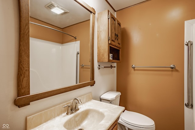 5861 S 100 W, Fountaintown, IN 46130 - bathroom with toilet, vanity, and a shower