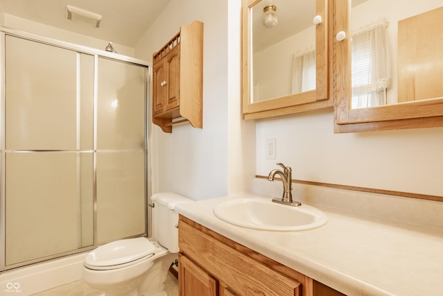 5861 S 100 W, Fountaintown, IN 46130 - bathroom with a stall shower, toilet, and vanity