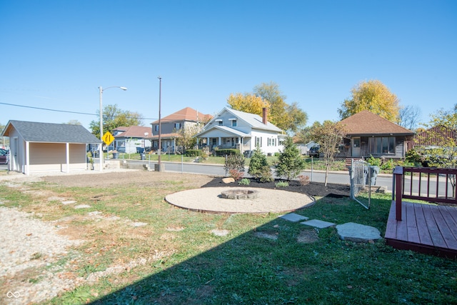 view of yard with a deck