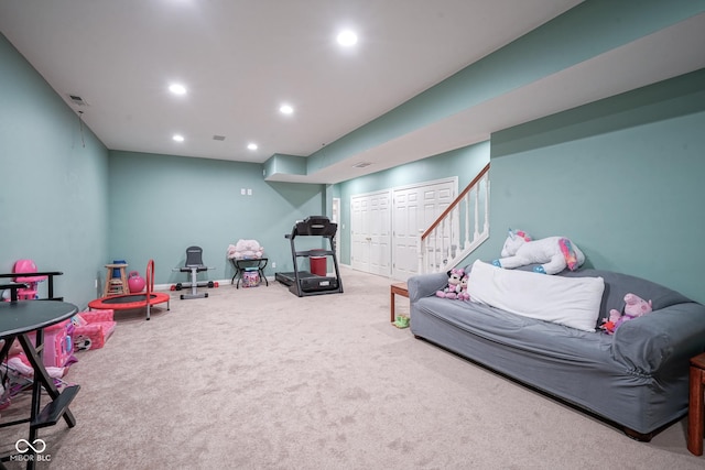 playroom with carpet flooring