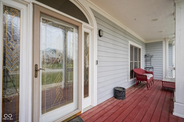 wooden deck with a porch