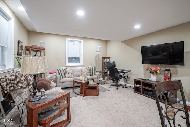 view of carpeted living room