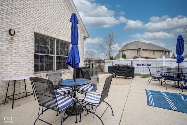 view of patio / terrace with a grill