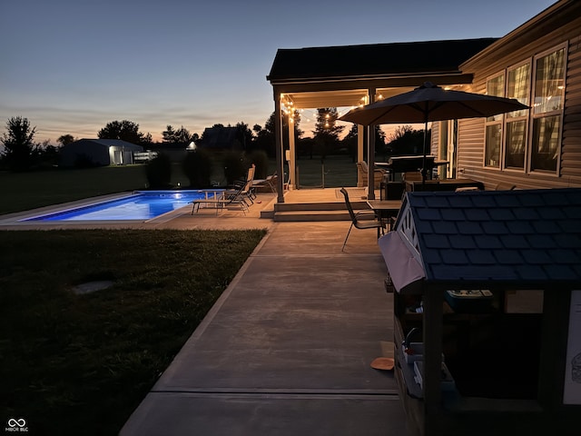 3503 W 100 N, Bargersville, IN 46106 - outdoor pool featuring a yard, a wooden deck, and outdoor dining area