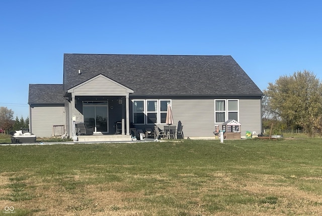 3503 W 100 N, Bargersville, IN 46106 - rear view of house with a yard, a patio, and a shingled roof