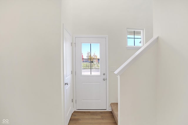 entryway with light wood-type flooring