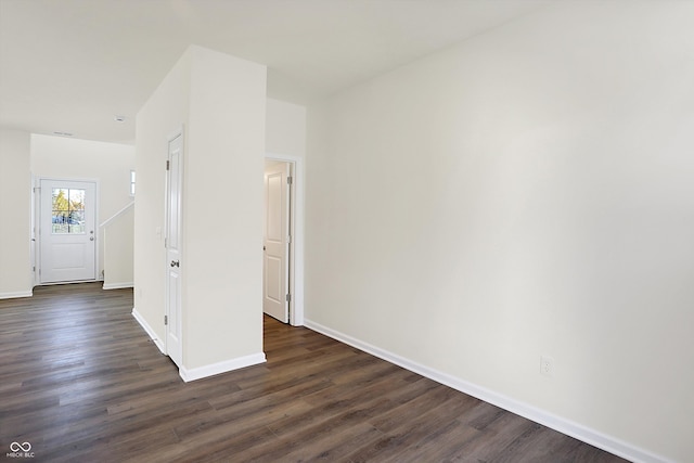 interior space with dark hardwood / wood-style flooring