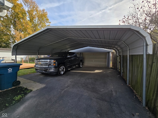 view of parking featuring a carport