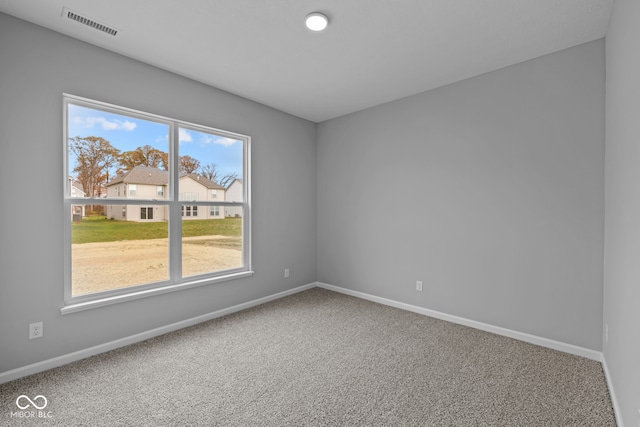 carpeted spare room featuring a healthy amount of sunlight