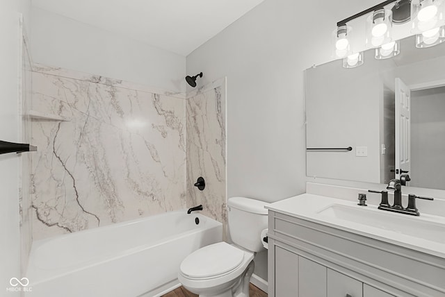 full bathroom featuring vanity, toilet, and shower / bath combination