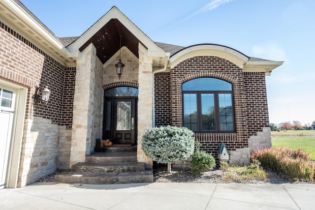 entrance to property with a garage