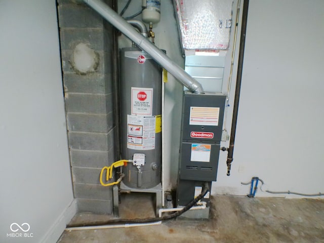 utilities featuring gas water heater