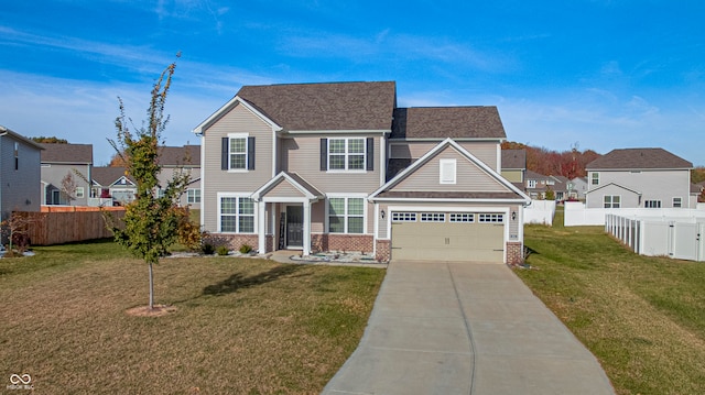 view of front facade with a front yard