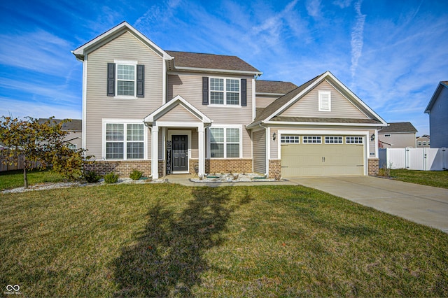 view of front of house featuring a front lawn