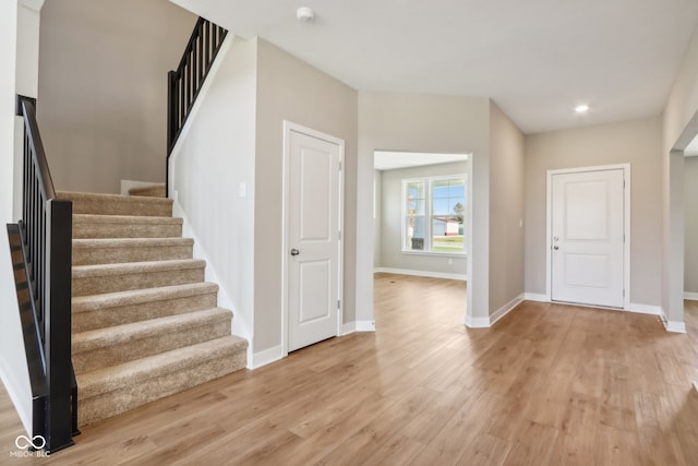 entrance foyer featuring light hardwood / wood-style flooring