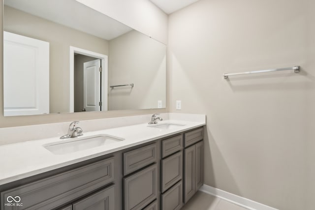 bathroom featuring vanity and tile patterned floors