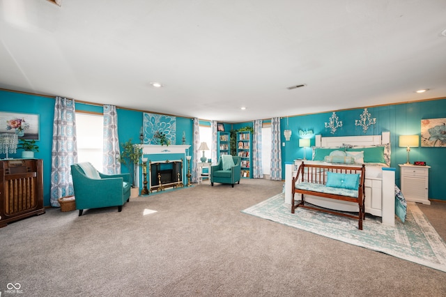 bedroom with carpet floors