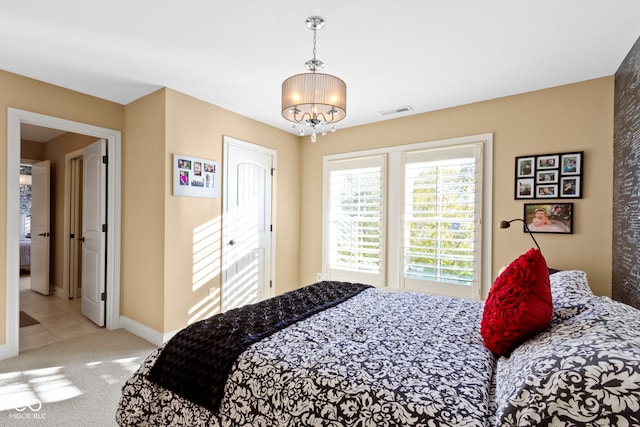 view of carpeted bedroom