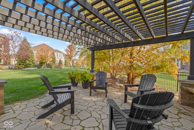 view of patio / terrace with a pergola