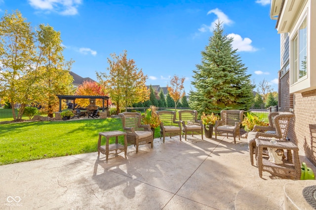 view of patio with a pergola