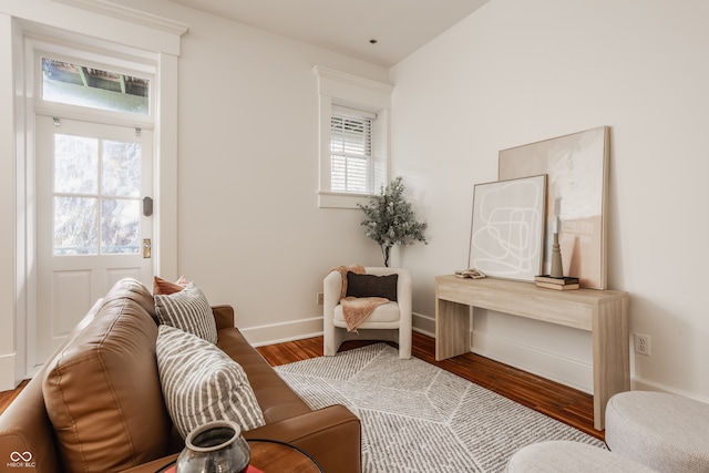 living area with light wood-type flooring