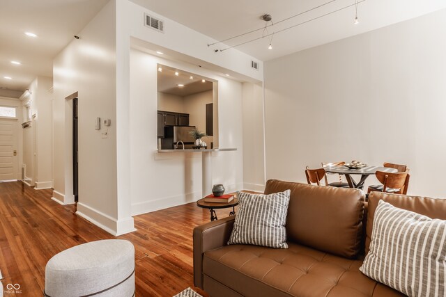 living room featuring hardwood / wood-style flooring