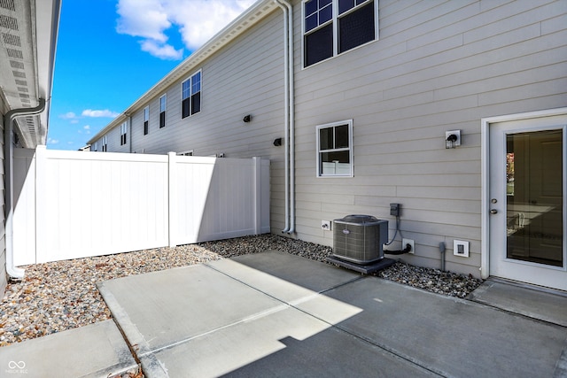 view of patio featuring central AC unit