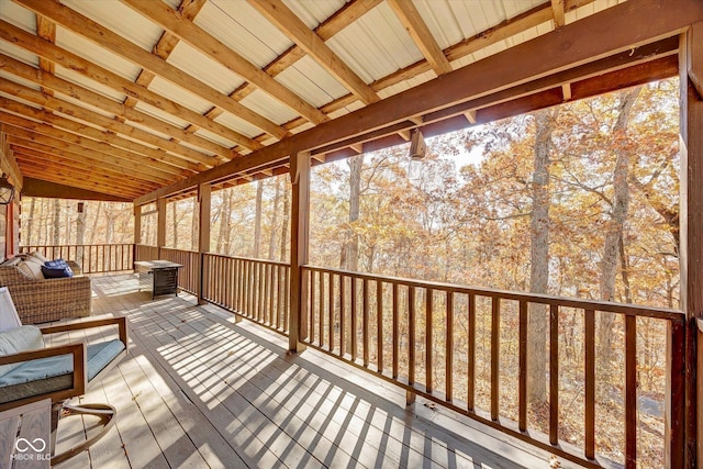 9300 Derrett Rd, Unionville, IN 47468 - sunroom / solarium featuring vaulted ceiling