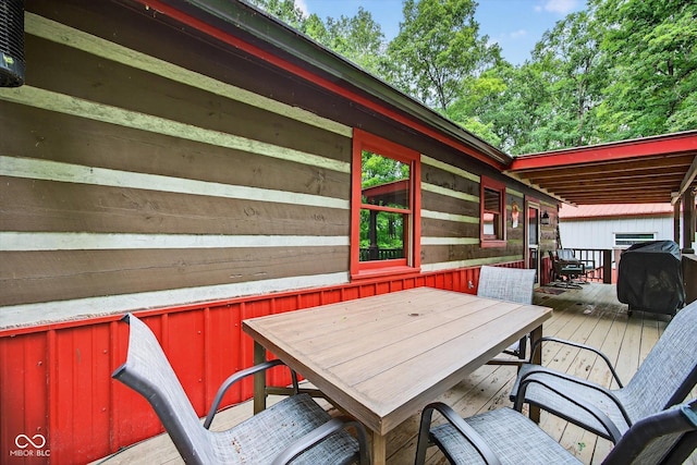 9300 Derrett Rd, Unionville, IN 47468 - deck with outdoor dining space and area for grilling
