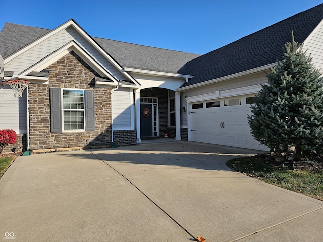 view of front of property featuring a garage