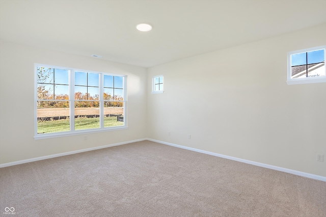 carpeted empty room with a healthy amount of sunlight