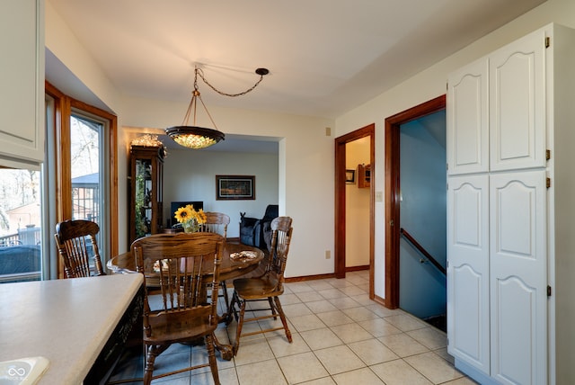 view of tiled dining area